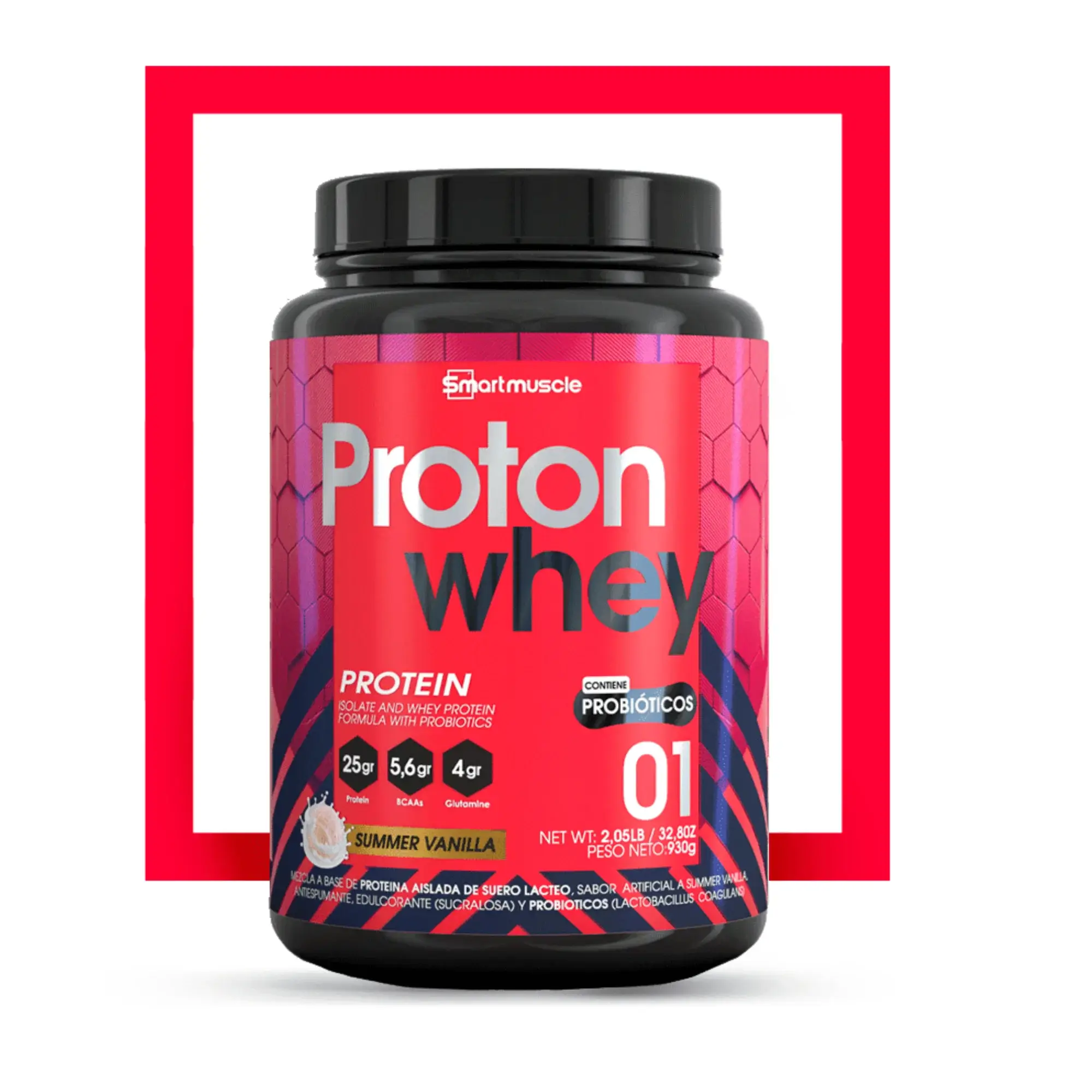 Proteina Aislada de Smart Muscle Proton Whey Sabor a Fresa en Bogota