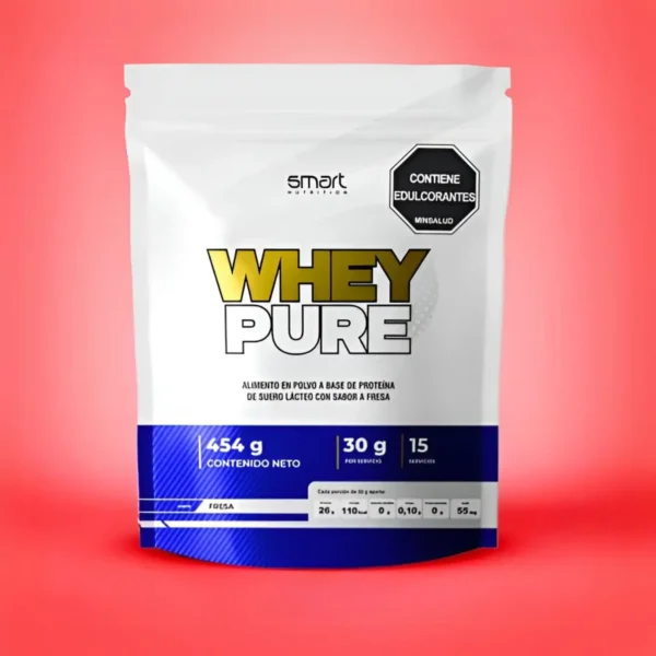 Proteina de Smart Nutrition Sabor Fresa 1 Libra Whey Pure