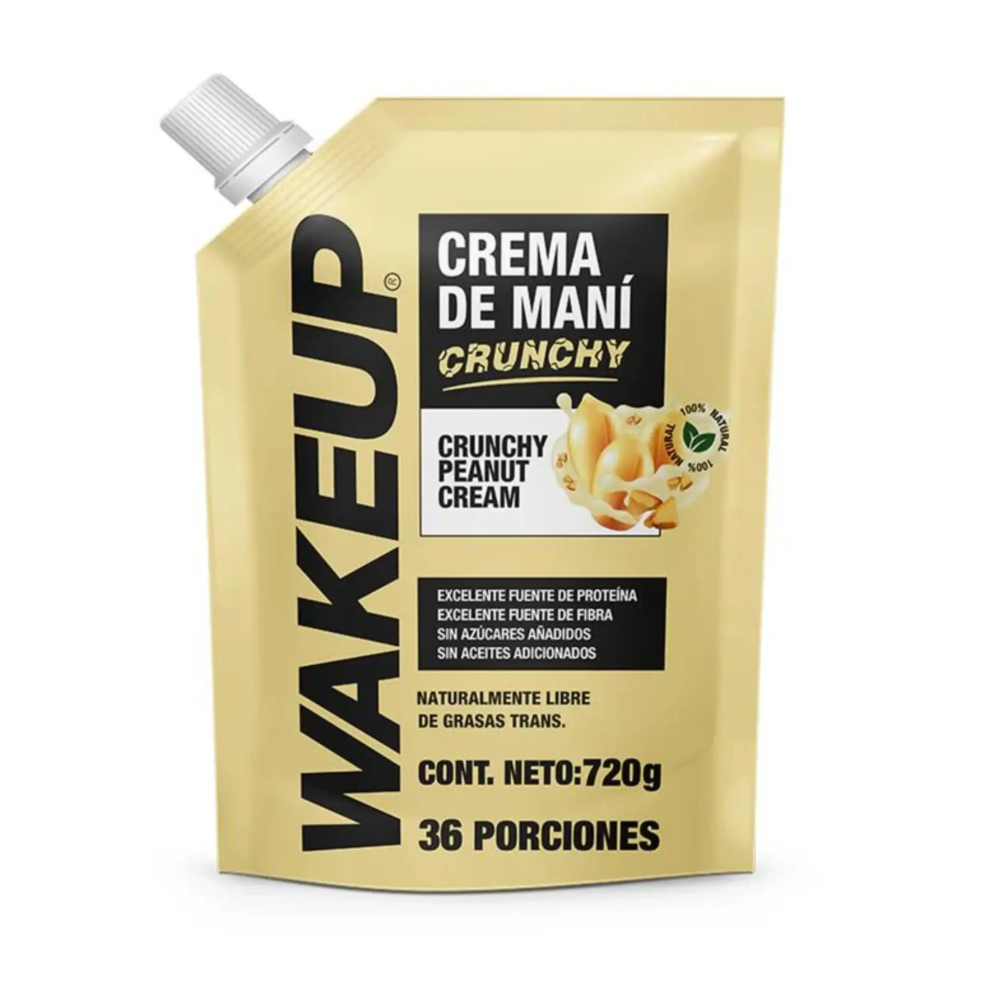 WAKEUP Crema de Mani Natural Libre de Grasas Trans Sabor Chocolate en Medellin